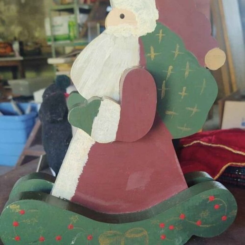 Handcrafted Wooden Rocking Santa